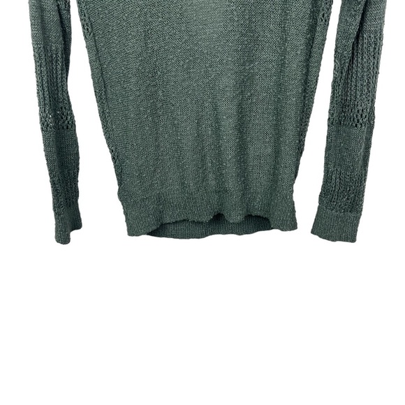 Maurices Green Open Knit Textured V Surplice Neck Sweater XS - Picture 6 of 11